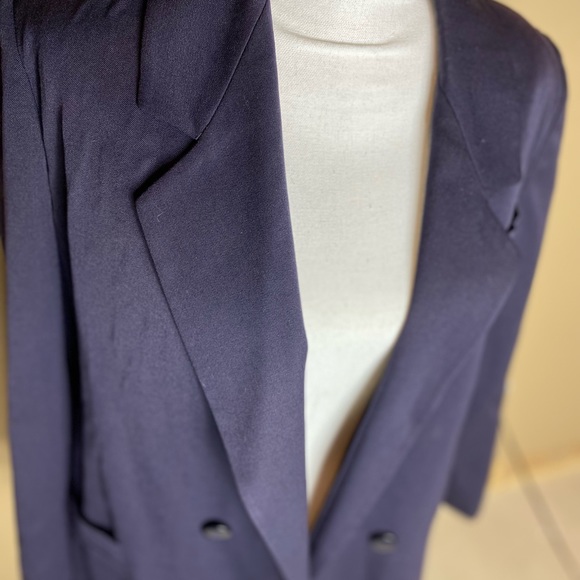 Vintage Christian Dior Navy Wool Blazer Petite 6/8 - Picture 7 of 8